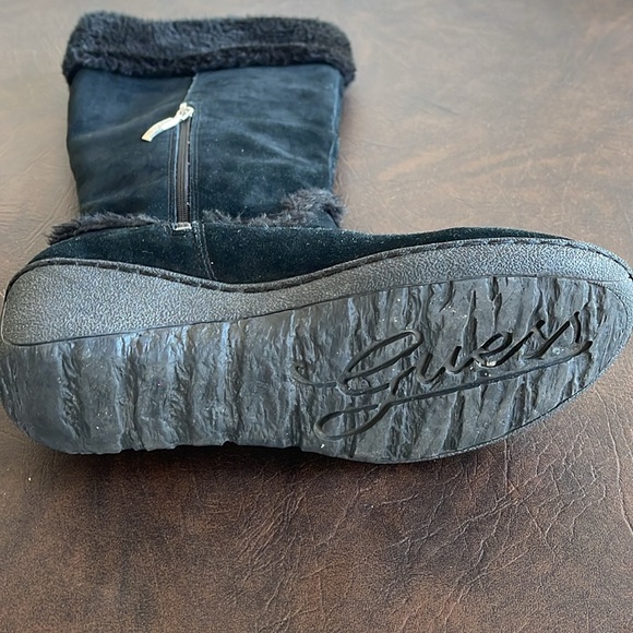 GUESS HIGH BLACK SUEDE LINED BOOTS 8 - Picture 5 of 10